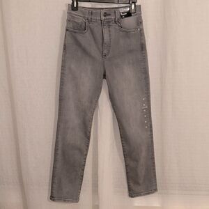 EXPRESS 6R Denim Perfect Light Gray Wash Slim High Rise Jeans